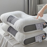 针织不塌陷枕头枕芯护颈椎助睡眠成人学生家用宿舍单人分区按摩枕