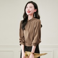 2024年气质小立领真丝衬衫