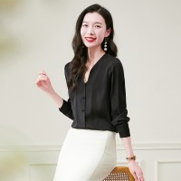 2024年春夏气质v领真丝衬衫