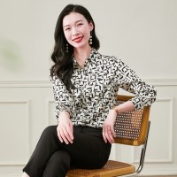 2024年春夏气质印花真丝衬衫