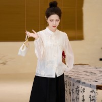 2024衬衫新中式盘扣刺绣时衬衣