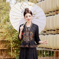 【金枝醉颜】▎【轻纱故梦】2024夏款提花缎复古中式交领开衫上衣