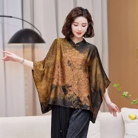 【夏季女装新款】时尚洋气优雅新中式贵妇立领上衣