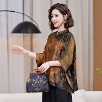 【夏季女装新款】时尚洋气优雅新中式贵妇立领上衣