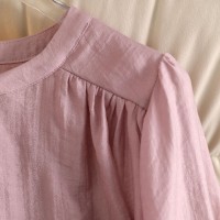 法式高级感衬衫女显瘦圆领夏季短袖t恤女上衣轻薄透气小衫潮