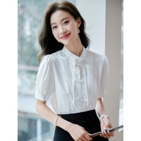 配马面裙的衬衣夏季短袖新中式衬衫风汉元素改良汉服女款上衣