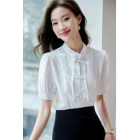 配马面裙的衬衣夏季短袖新中式衬衫风汉元素改良汉服女款上衣