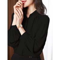 雪纺衬衫女长袖2024新款春装大码时尚洋气上衣白色女士衬衣