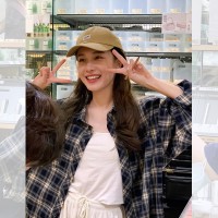 美式复古格子衬衫女2024春夏新款宽松设计感小众别致长袖上衣外套