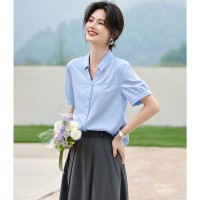 分割线衬衫2024夏季新款气质优雅通勤设计感小翻领衬衫女