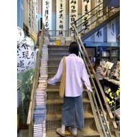 奶糯紫色纯棉衬衫外套女秋季新款polo衬衣设计感小众叠穿长袖上衣
