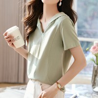 百搭分割设计清新减龄活力T恤2024夏季新款都市休闲T恤女