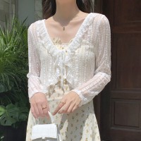 2024新薄款度假防晒开衫女夏天甜美淑女薄纱吊带外搭夏季罩衫上衣