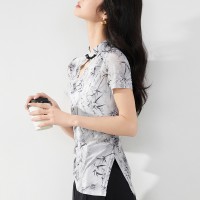 2024夏季GUO风小众设计感时尚简约百搭新中式T恤上衣小衫女