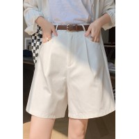 棉麻工装短裤女夏季薄款高腰韩版宽松休闲阔腿裤小个子时尚热裤潮