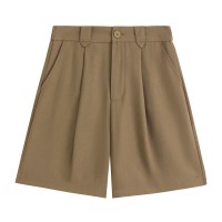 亚麻工装短裤女夏季薄款高腰韩版宽松休闲阔腿裤小个子时尚热裤潮
