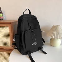 时尚简约小众书包高颜值纯色小学生背包女日系轻便初中生双肩包男