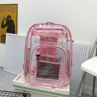 透明双肩包果冻包新款韩版防水pvc背包初高中学生书包女生