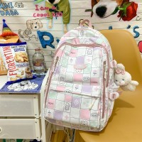 韩版高中生书包女ins学院风印花休闲背包小学生初中生轻便双肩包