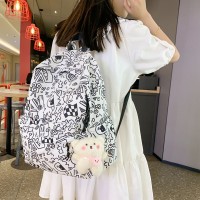潮流涂鸦学生书包女韩版森系中学生少女双肩包小学生简约日系背包