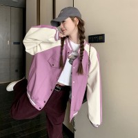 2024春新款拼色夹克皮衣外套棒球服1875有买家秀