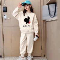 女童春季休闲套装2024新款洋气女中大童春秋长袖两件套网红衣服潮