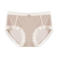 2024春季新品桑抑菌内裤高颜值女士亲肤蕾丝边中腰柔软舒适