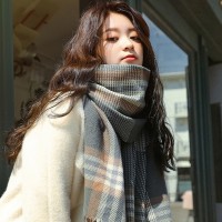 秋冬季仿羊绒围巾新款冬季披肩围巾女加厚保暖流苏scarf围脖
