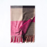 格子围巾女秋冬仿羊绒围巾冬季英伦风格子流苏披肩女士scarf围脖