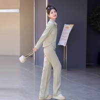春季新款韩版时尚气质两件套2024年春季猫眼麻套装