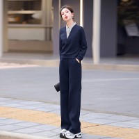 春季新款韩版时尚气质撞色拼接假三件套2024年春季