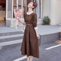 现货2024年春季新款小香风连衣裙女高级感气质收腰显瘦中长款a字