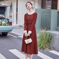现货2024年春季新款小香风连衣裙女高级感气质收腰显瘦中长款a字