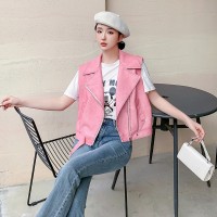 2024春装新款个性时髦机车皮衣马甲