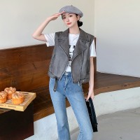 2024春装新款个性时髦机车皮衣马甲