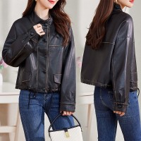 现货B款高级感机车短外套女2024秋季新款宽松显瘦小众设计上衣