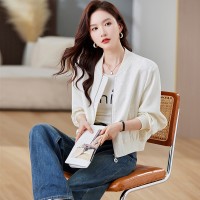 现货2024年春秋季新款棒球服小个子短外套上衣女