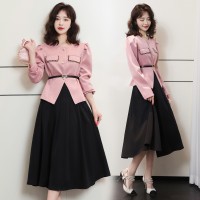 现货2024春装小香风韩版西服气质干练小个子收腰西装套装送腰带