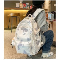 双肩包2024新款初中生简约高中学生高颜值大学生书包电脑背包旅游