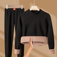 男女同款秋冬季保暖衣套装半高领加绒加厚防寒秋衣秋裤特厚打底衣