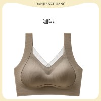 新款无痕暖肌反重力提拉网纱内衣女聚拢上托调整型舒适无钢圈文胸