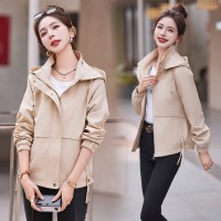现货（帽子可脱卸）2024年春装外套女新款气质显瘦上衣休闲夹克