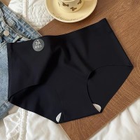 无痕内裤女微磨毛柔软全抗菌桑蚕.丝底档中腰女士三角裤少女底裤