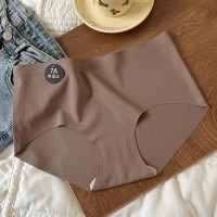 无痕内裤女微磨毛柔软全抗菌桑蚕.丝底档中腰女士三角裤少女底裤