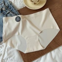 无痕内裤女微磨毛柔软全抗菌桑蚕.丝底档中腰女士三角裤少女底裤