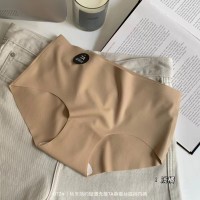 无痕内裤女微磨毛柔软全抗菌桑蚕.丝底档中腰女士三角裤少女底裤