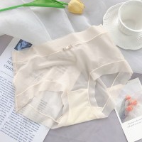 冰丝无痕超薄款速干三角裤大码中腰夏季全棉内裆内裤女士性感秋冬