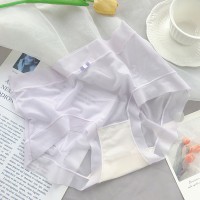 冰丝无痕超薄款速干三角裤大码中腰夏季全棉内裆内裤女士性感秋冬