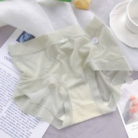冰丝无痕超薄款速干三角裤大码中腰夏季全棉内裆内裤女士性感秋冬