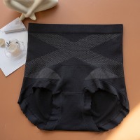 X黑绷带高腰收腹内裤女塑形透气无痕收小肚子抗菌提臀三角裤女士